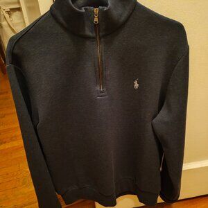Mid Zipper Blue Polo Sweater